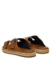 TOMMY HILFIGER - Tommy Hilfiger Espadryle Flex Jutte Hilfiger Suede Sandal FM0FM05503 Brązowy. Kolor: brązowy. Materiał: zamsz, skóra #6