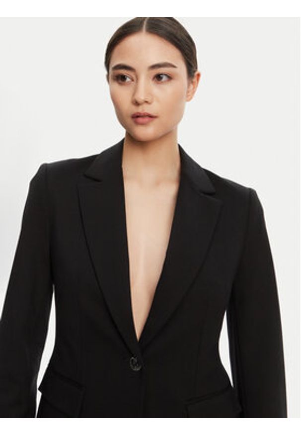 Calvin Klein Marynarka LV044B491G Czarny Slim Fit. Kolor: czarny. Materiał: wiskoza