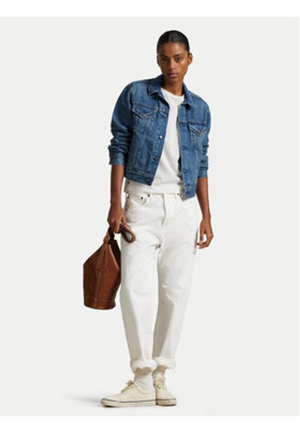 Polo Ralph Lauren Kurtka jeansowa 211969408001 Niebieski Relaxed Fit. Typ kołnierza: polo. Kolor: niebieski. Materiał: bawełna