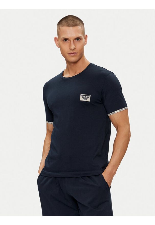 Emporio Armani Underwear T-Shirt 110853 4R755 00135 Granatowy Slim Fit. Kolor: niebieski. Materiał: bawełna