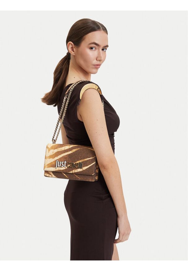 Just Cavalli Torebka 80RA4BBA ZSA85 Brązowy. Kolor: brązowy. Materiał: skórzane