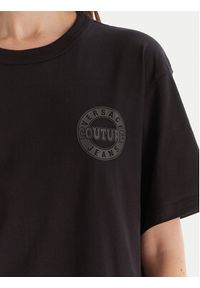 Versace Jeans Couture T-Shirt 79GAHT06 CJ00T Czarny Regular Fit. Kolor: czarny. Materiał: bawełna #7
