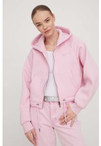 Karl Kani bluza damska kolor różowy z kapturem gładka. Typ kołnierza: kaptur. Kolor: różowy. Długość rękawa: raglanowy rękaw. Wzór: gładki #6