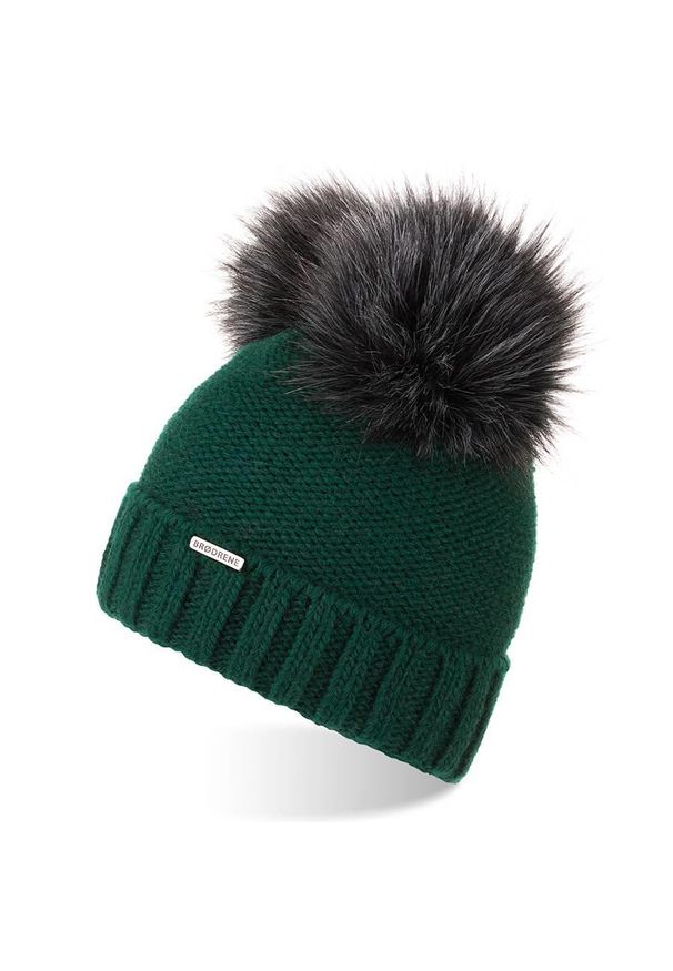 Zielona czapka BRODRENE na zimę, elegancka