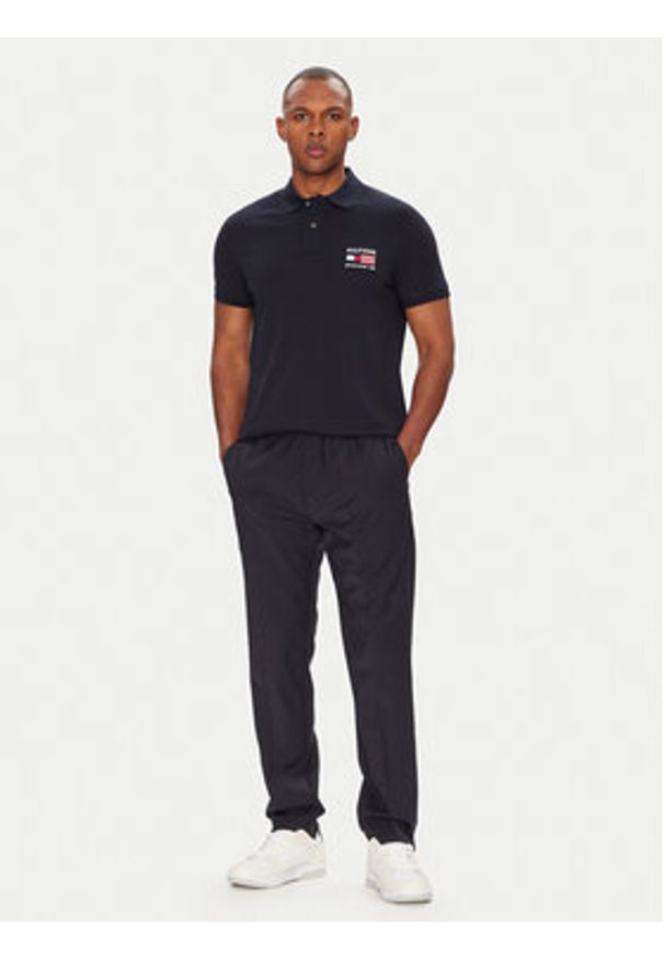 TOMMY HILFIGER - Tommy Hilfiger Polo Flag MW0MW39836 Granatowy Regular Fit. Typ kołnierza: polo. Kolor: niebieski. Materiał: bawełna