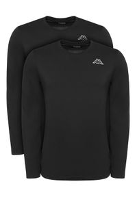 Kappa Komplet 2 longsleeve Logo Saro 37216LW Czarny Regular Fit. Kolor: czarny. Materiał: bawełna. Długość rękawa: długi rękaw