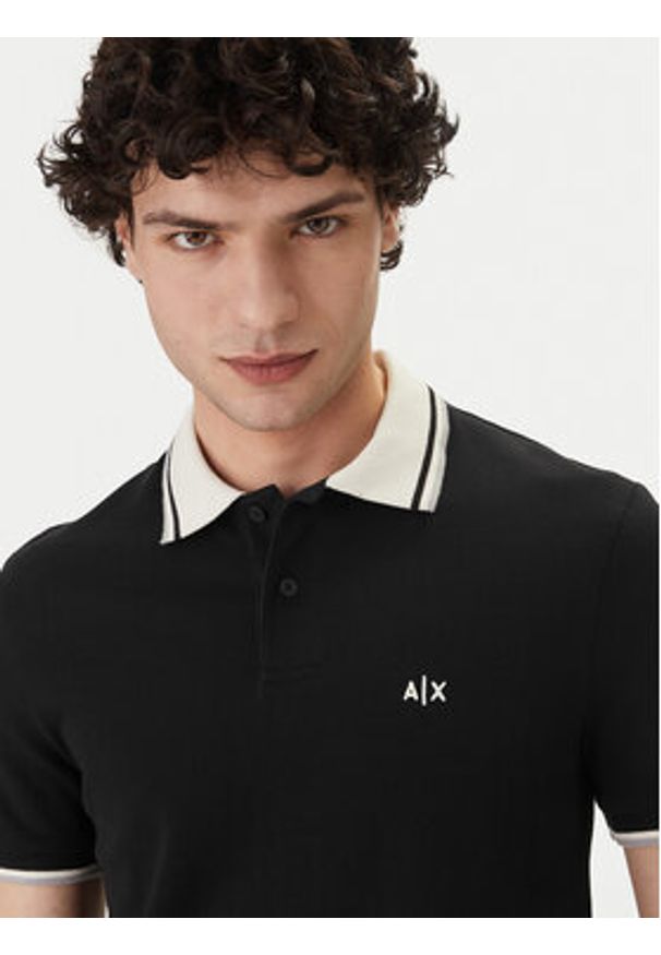 Armani Exchange Polo XM002350 AF10366 UC001 Czarny Regular Fit. Typ kołnierza: polo. Kolor: czarny. Materiał: bawełna