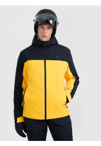 4f - 4F Kurtka narciarska membrana 5000 męska - żółta XXL. Okazja: na co dzień. Kolor: żółty. Materiał: tkanina, poliester. Sezon: zima. Styl: casual #1