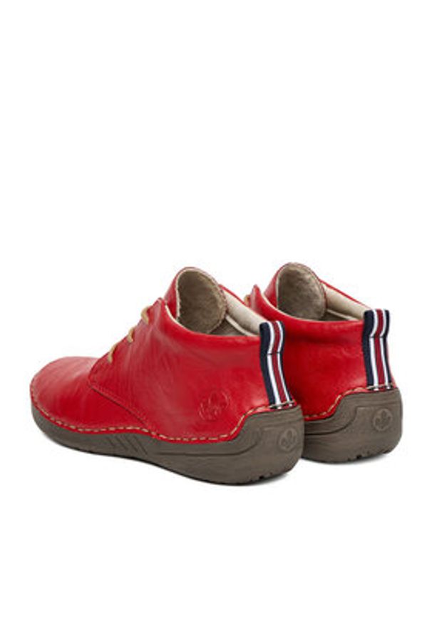 Rieker Półbuty 52522-33 Czerwony. Kolor: czerwony. Materiał: syntetyk, materiał