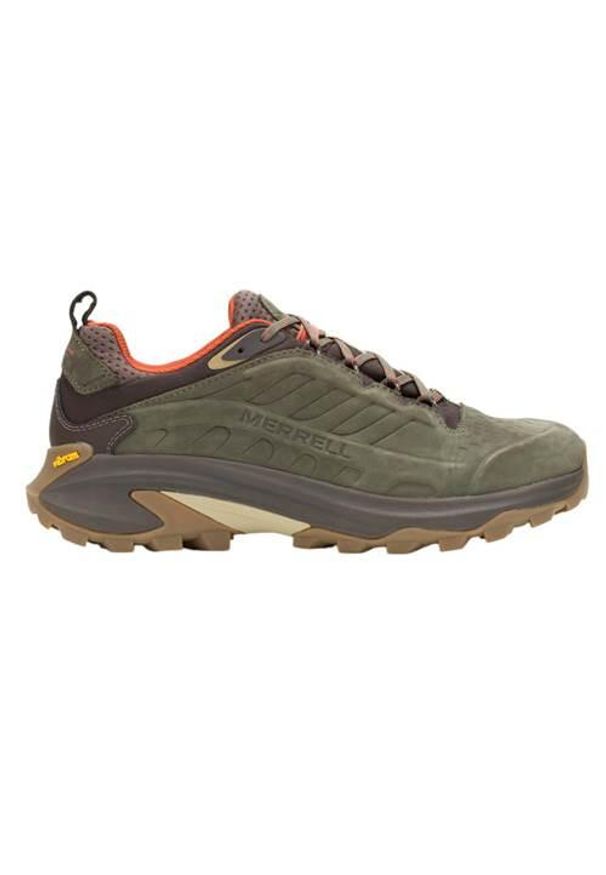 Buty trekkingowe męskie Merrell Moab Speed 2 Leather Wp. Zapięcie: sznurówki. Kolor: zielony. Materiał: syntetyk, tkanina, materiał. Szerokość cholewki: normalna. Sport: turystyka piesza