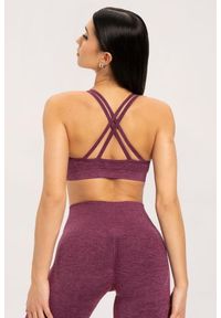 GYM GLAMOUR - Stanik fitness cardio damski Gym Glamour seamless. Kolor: czerwony. Sport: fitness