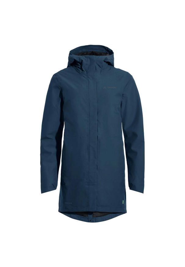 Vaude - Parka damska z kapturem VAUDE Cyclist II. Typ kołnierza: kaptur. Kolor: niebieski. Materiał: puch. Sport: turystyka piesza