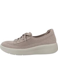 skechers - Kapcie SKECHERS ARCH FIT LAGUNA Brązowy. Okazja: na co dzień. Kolor: brązowy. Materiał: tkanina
