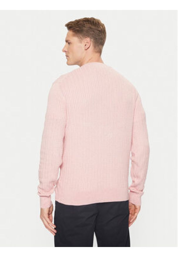 TOMMY HILFIGER - Tommy Hilfiger Sweter MW0MW37400 Różowy Slim Fit. Kolor: różowy. Materiał: bawełna