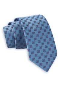 Niebieski Elegancki Krawat -Angelo di Monti- 6 cm, Męski, w Drobny Wzór Geometryczny. Kolor: niebieski. Wzór: geometria. Styl: elegancki