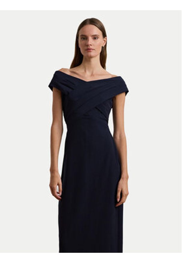 Lauren Ralph Lauren - LAUREN RALPH LAUREN Sukienka wieczorowa 2,53936E+11 Granatowy Slim Fit. Kolor: niebieski. Materiał: syntetyk. Styl: wizytowy