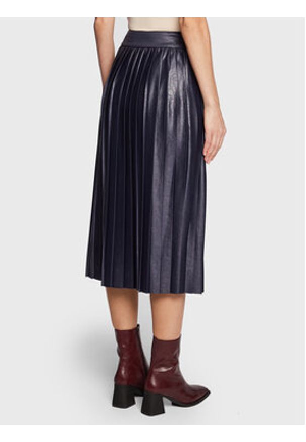 Peserico Easy Spódnica plisowana M05489P1 Granatowy Regular Fit. Kolor: niebieski. Materiał: syntetyk