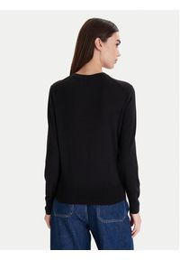 Calvin Klein Kardigan LV044D323G Czarny Slim Fit. Kolor: czarny. Materiał: wełna