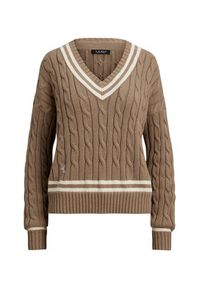 Lauren Ralph Lauren - LAUREN RALPH LAUREN Sweter 200979662002 Brązowy Relaxed Fit. Kolor: brązowy. Materiał: bawełna #5