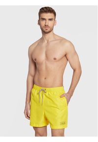 Calvin Klein Swimwear Szorty kąpielowe KM0KM00787 Żółty Regular Fit. Kolor: żółty. Materiał: syntetyk #4