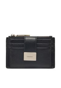 Calvin Klein Portfel damski Hardware Snap Top Zip Cardholder K60K612959 Czarny. Kolor: czarny. Materiał: skóra