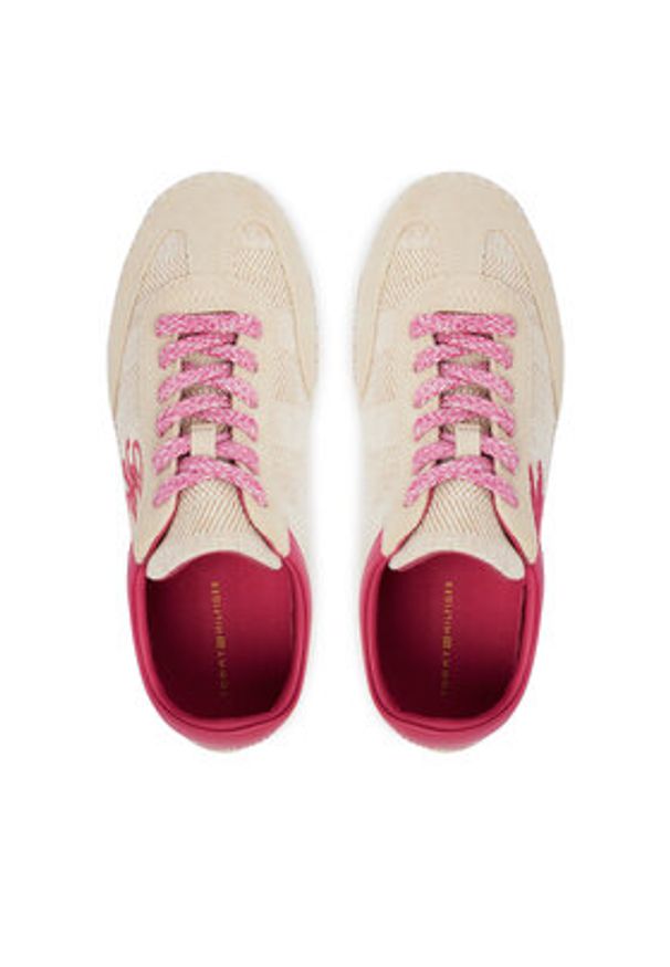 TOMMY HILFIGER - Tommy Hilfiger Espadryle Woven Logo Embroidery FW0FW09108 Beżowy. Kolor: beżowy. Materiał: materiał