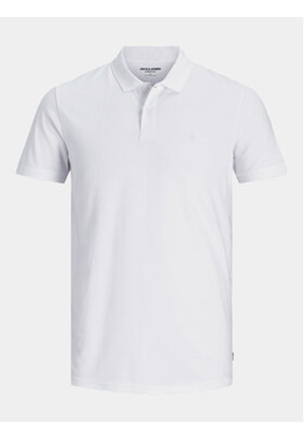 Jack & Jones Polo Basic 12136516 Biały Slim Fit. Typ kołnierza: polo. Kolor: biały. Materiał: bawełna