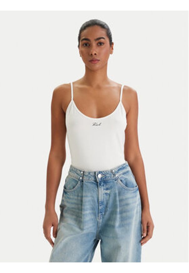 Karl Lagerfeld - KARL LAGERFELD Komplet topów B1W47021 Czarny Slim Fit. Typ kołnierza: dekolt w karo. Kolor: czarny. Materiał: bawełna