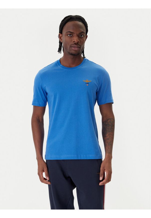 Aeronautica Militare T-Shirt 261TS1580UJ00372 Niebieski Regular Fit. Kolor: niebieski. Materiał: bawełna