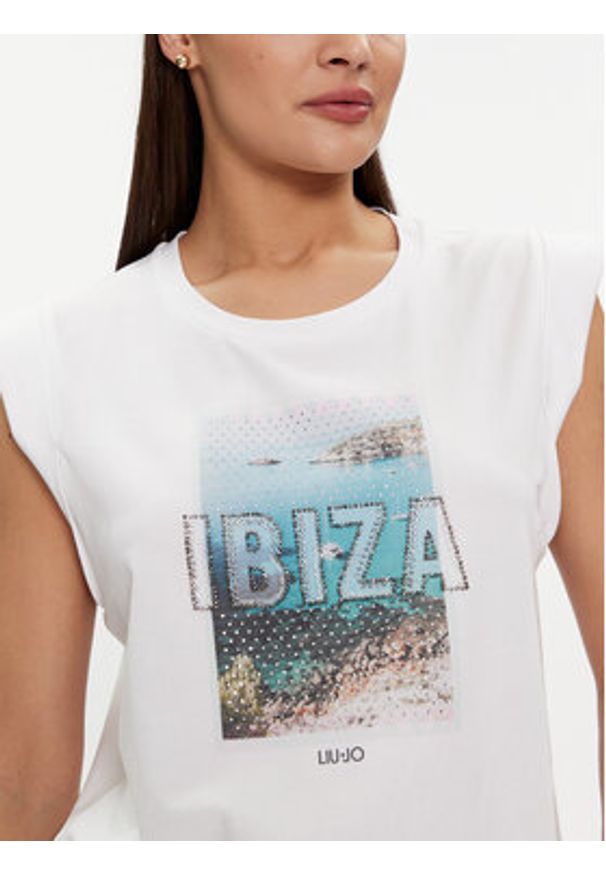 Liu Jo T-Shirt MA4332 J5003 Biały Regular Fit. Kolor: biały. Materiał: bawełna
