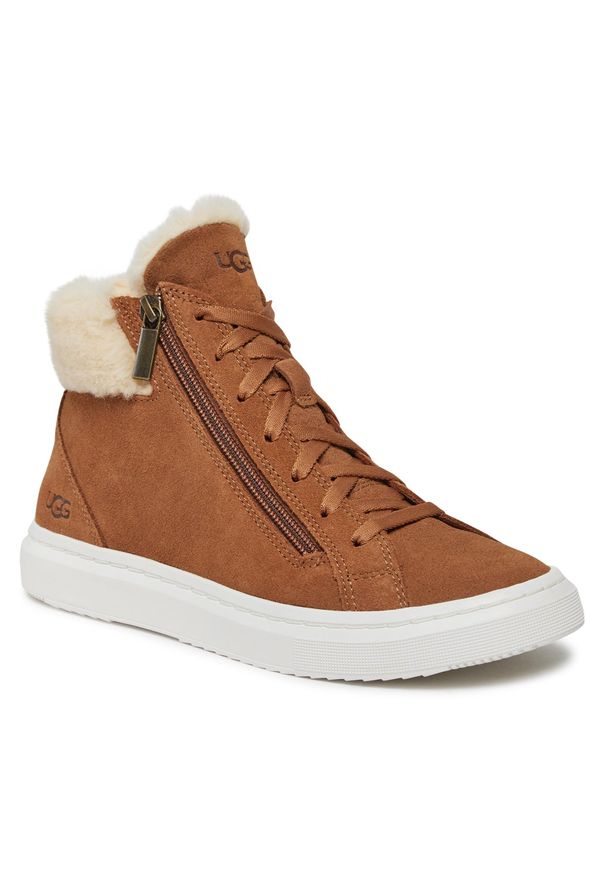 Botki Ugg W Alameda Mid Zip 1130783 Che. Kolor: brązowy. Materiał: skóra