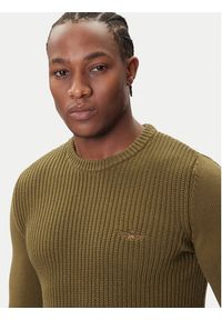Aeronautica Militare Sweter 252MA1571UL00409 Zielony Slim Fit. Kolor: zielony. Materiał: bawełna