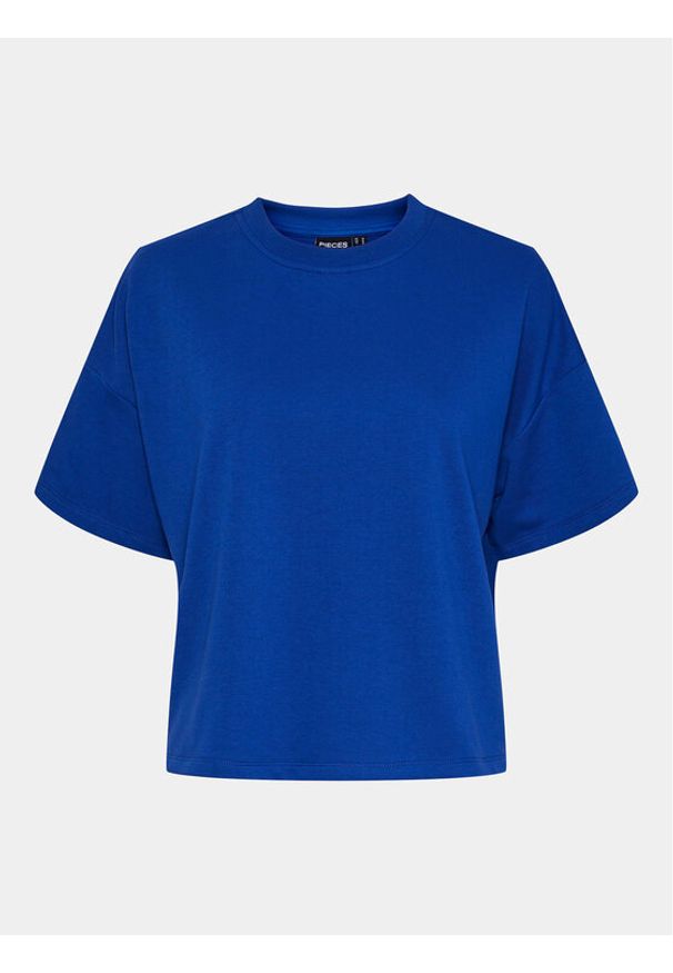 Pieces T-Shirt Chilli Summer 17118870 Niebieski Loose Fit. Kolor: niebieski. Materiał: syntetyk, bawełna