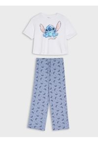 Sinsay - Bawełniana piżama dwuczęściowa Stitch - biały. Kolor: biały. Materiał: bawełna #1
