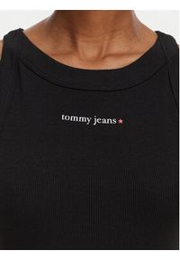 Tommy Jeans Top Ess Logo 1 DW0DW22806 Czarny Slim Fit. Kolor: czarny. Materiał: bawełna #5