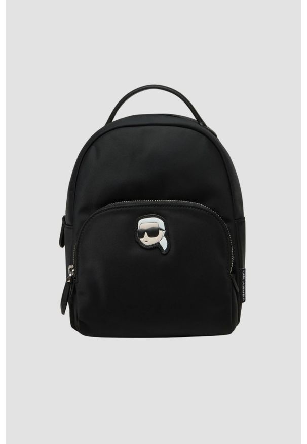 Karl Lagerfeld - KARL LAGERFELD Czarny damski plecak Ikon Nylon Sm. Kolor: czarny. Materiał: nylon