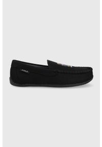 Polo Ralph Lauren mokasyny DECLAN BEAR męskie kolor czarny. Nosek buta: okrągły. Kolor: czarny. Materiał: guma