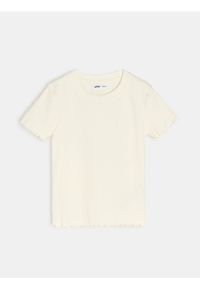 Sinsay - Koszulka z krótkim rękawem - kremowy. Kolor: kremowy. Długość rękawa: krótki rękaw. Długość: krótkie #1