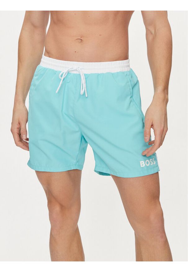 BOSS - Boss Szorty kąpielowe Starfish 50515191 Niebieski Regular Fit. Kolor: niebieski. Materiał: syntetyk