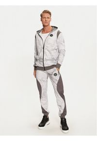 Plein Sport Dres Jogging Set: Top/Trousers Lunar FADC MJJ0763 STE003N Szary Regular Fit. Kolor: szary. Materiał: bawełna. Sport: bieganie