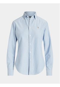 Polo Ralph Lauren Koszula 211891377001 Niebieski Regular Fit. Typ kołnierza: polo. Kolor: niebieski. Materiał: bawełna #5