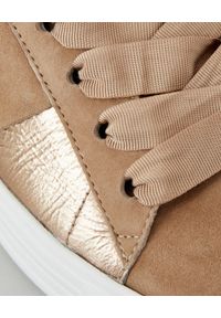 KENNEL&SCHMENGER - Metaliczne sneakersy ze skórzanymi wstawkami. Kolor: brązowy. Materiał: skóra. Sezon: lato