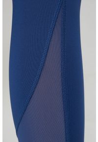 Reebok legginsy treningowe Lux Perform H49048 damskie gładkie. Kolor: niebieski. Materiał: skóra. Wzór: gładki. Sport: fitness