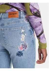 Desigual Jeansy Sunflower 25WWDD23 Niebieski Straight Fit. Kolor: niebieski #4