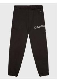 Calvin Klein Jeans Spodnie dresowe Disrupted Inst. Logo IU0IU00323 Czarny Regular Fit. Kolor: czarny. Materiał: bawełna #1