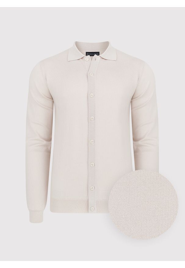 PAKO LORENTE – Beżowy kardigan z kołnierzykiem P24SF-2X-001-E-0 - Pako Lorente. Kolor: beżowy. Materiał: dzianina