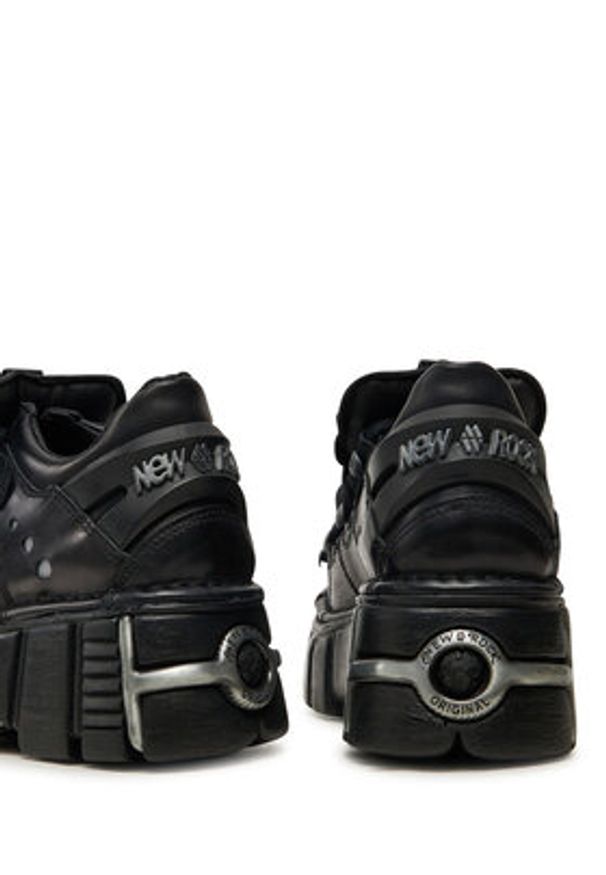 NEW ROCK Sneakersy M-120N-S26 Czarny. Kolor: czarny. Materiał: skóra