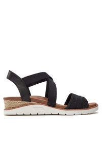 skechers - Sandały Skechers. Kolor: czarny. Styl: boho