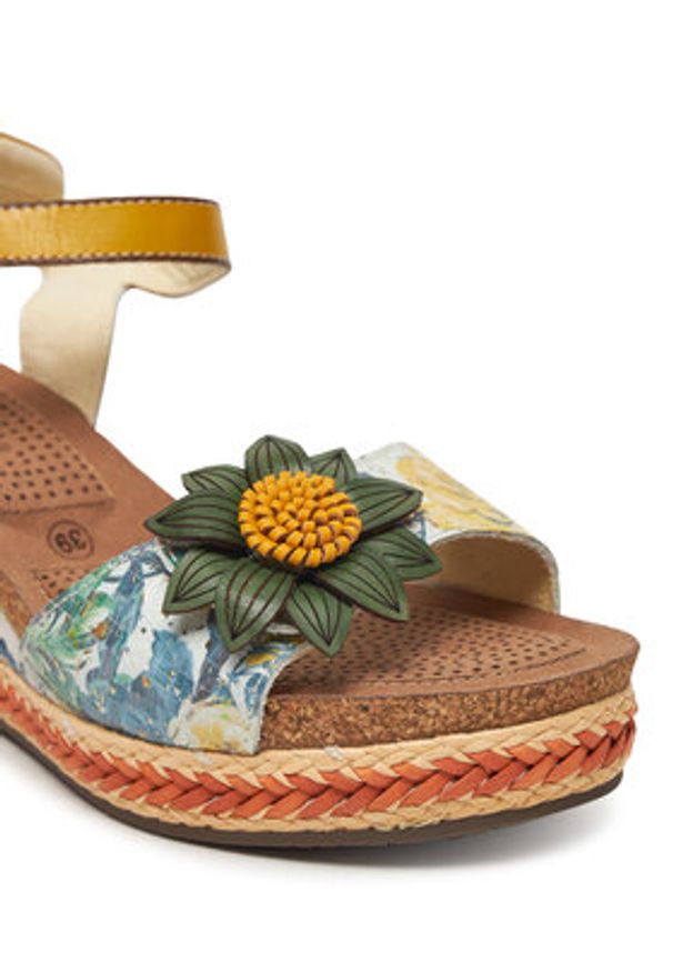 Laura Vita Espadryle Facyo 06 Kolorowy. Materiał: skóra. Wzór: kolorowy