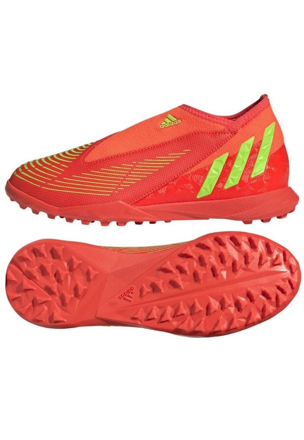 Adidas - Buty adidas Predator Edge.3 Ll Tf Jr GV8489 czerwone pomarańcze i czerwienie. Kolor: czerwony. Materiał: syntetyk. Szerokość cholewki: normalna